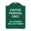 Signmission Visitor Parking All Others Will Towed, Green & White Aluminum Sign, 18" x 24", GW-1824-22730 A-DES-GW-1824-22730